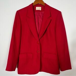 Pendleton 100% Virgin Wool Red Blazer size 12